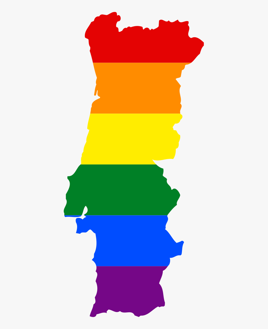 Lgbt Flag Map Of Portugal - Portugal Country Shape Flag, Transparent Clipart