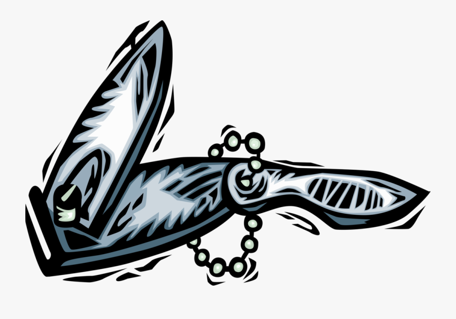 Vector Illustration Of Nail Clippers Trim Fingernails - Illustration, Transparent Clipart