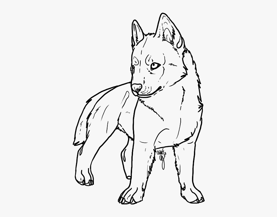 Husky Clipart Transparent Background - Husky Puppy Line Art, Transparent Clipart