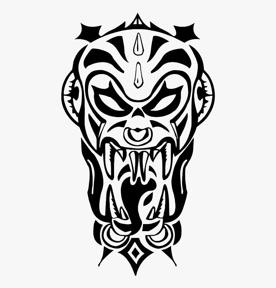 Mens Polynesian Tattoo Stencil, Transparent Clipart