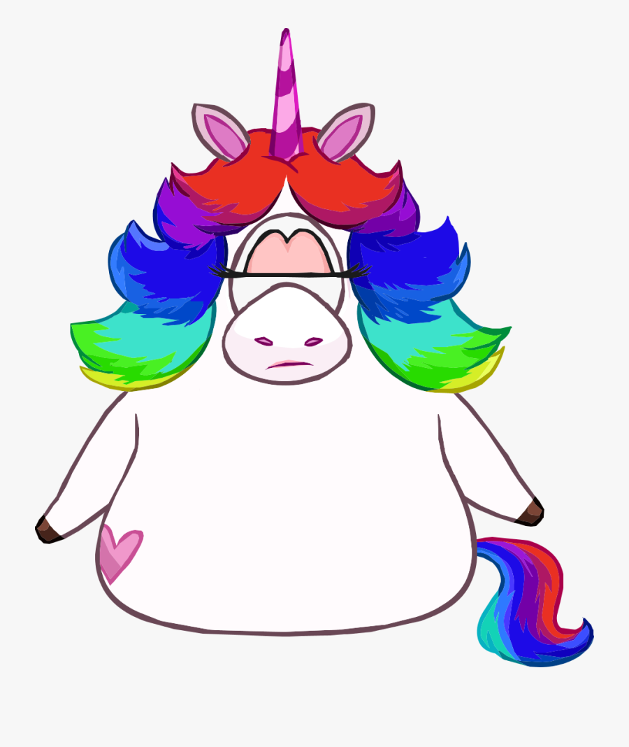 Club Penguin Wiki - Rainbow Unicorn Inside Out Transparent, Transparent Clipart