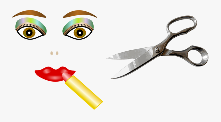 Jewelry Clip Scissor - Makeup Wajah Kartun Transparan, Transparent Clipart