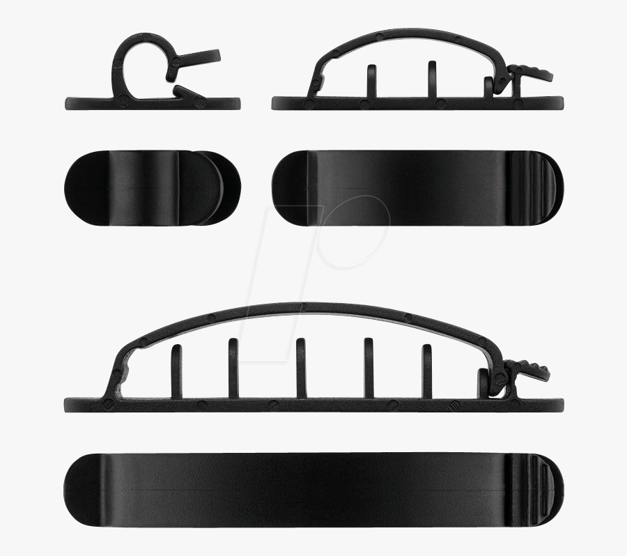 Cable Management Clip Set, Black Goobay - Clip Adesive Fermacavi, Transparent Clipart