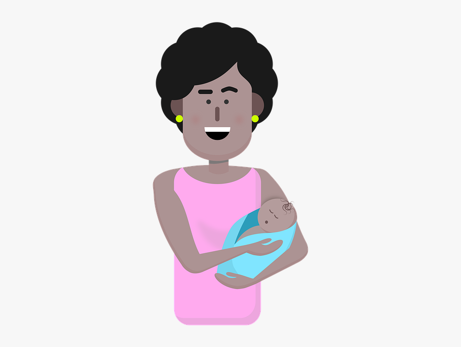 Black Mother, Mother, Baby, Lap, Maternity, Newborn - Cartoon, Transparent Clipart