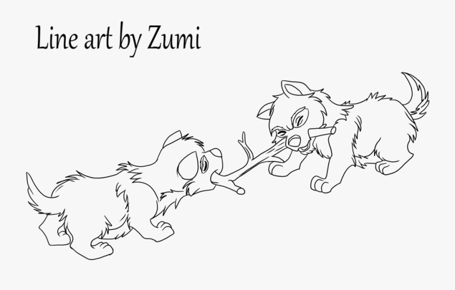 Clip Art Book Wolf Pups By - Wolf Pups Playing Drawing, Transparent Clipart