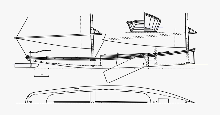 Barge Drawing Flat Bottom - Sharpie, Transparent Clipart
