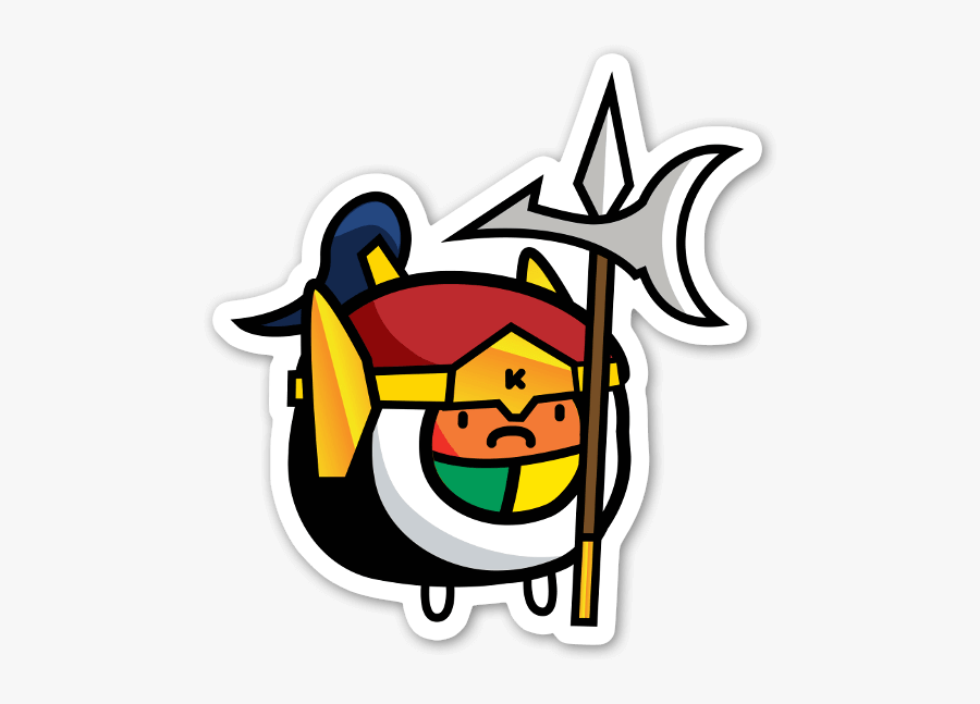 Sushi Roll Warrior Sticker, Transparent Clipart