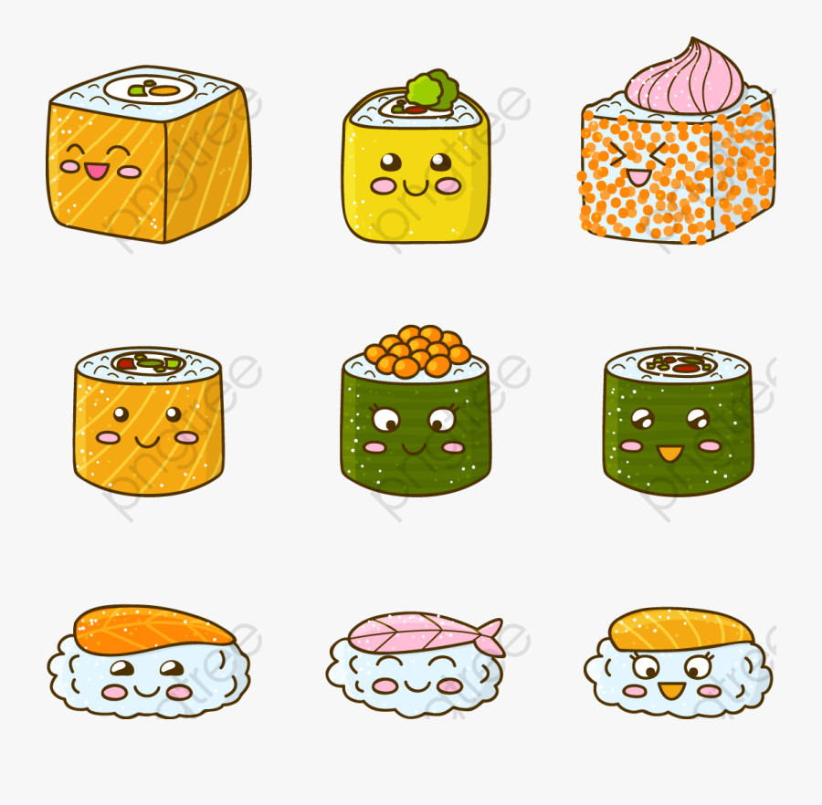 Kawaii Cartoon Japanese Lovely - Sushi, Transparent Clipart