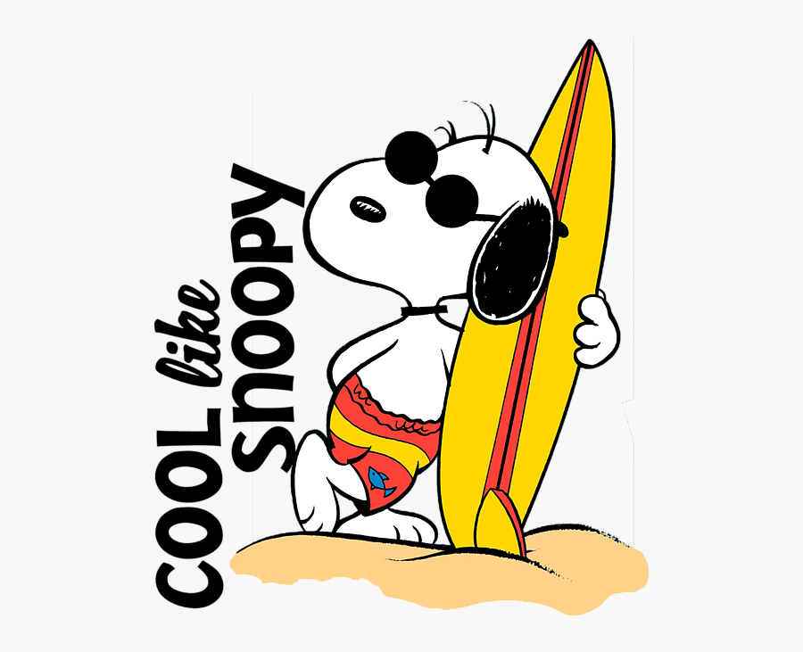 Snoopy Surfing, Transparent Clipart