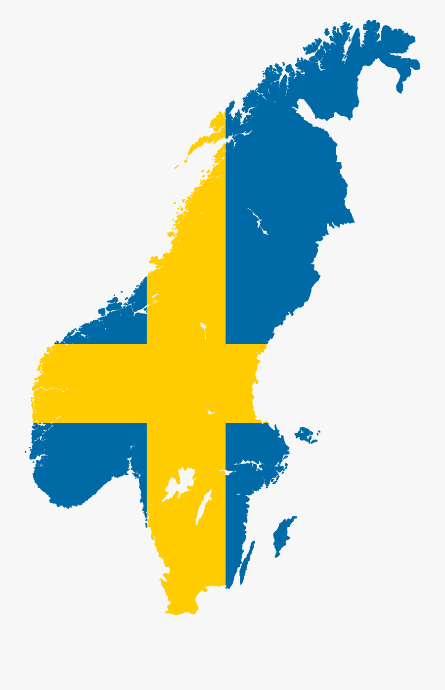Flag Map Of Sweden - Sweden Map And Flag, Transparent Clipart
