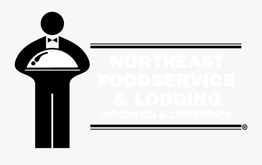 Northeast Foodservice & Lodging Logo Black And White - Sign, Transparent Clipart