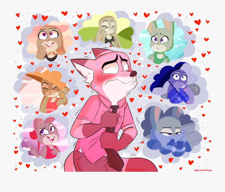 “you Swoon
you Sigh
why Deny It Uh Oh
” - Heat Zootopia Nick X Judy, Transparent Clipart
