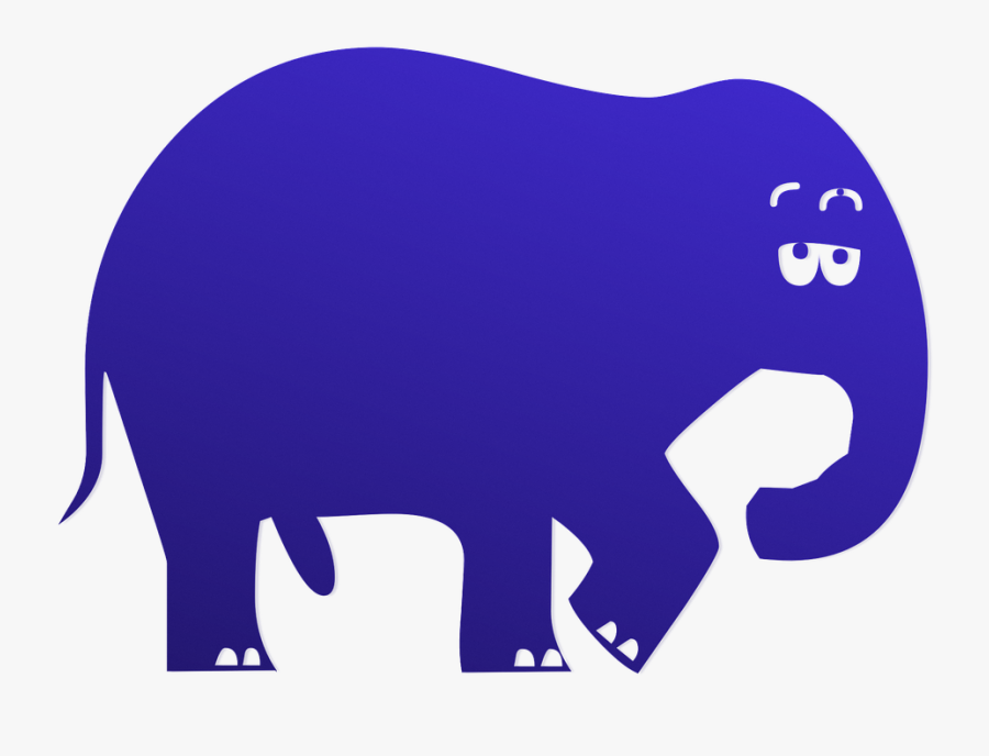 Blue, Elephant, Cartoon - Elefante Azul Dibujos Animados, Transparent Clipart