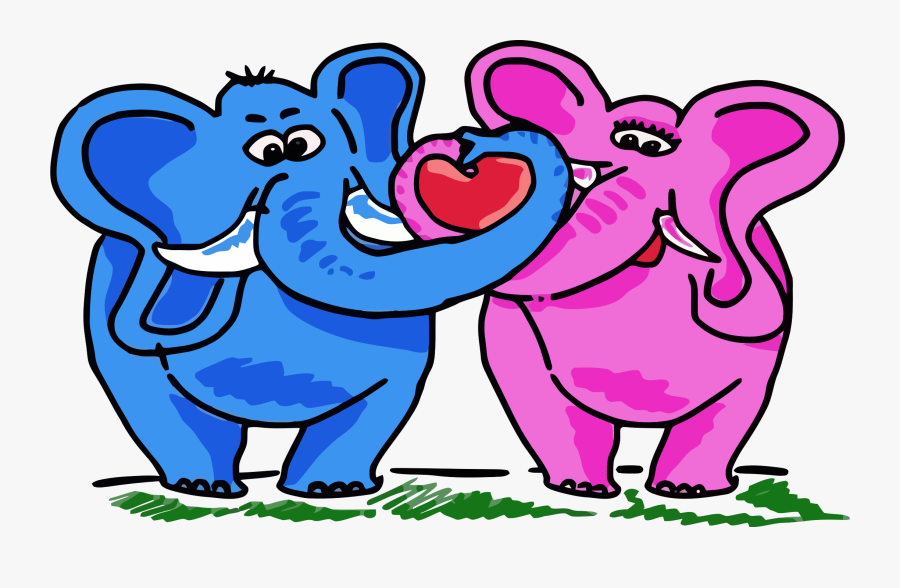 Elephant Couple Clip Arts - Elephant Couple Clipart, Transparent Clipart