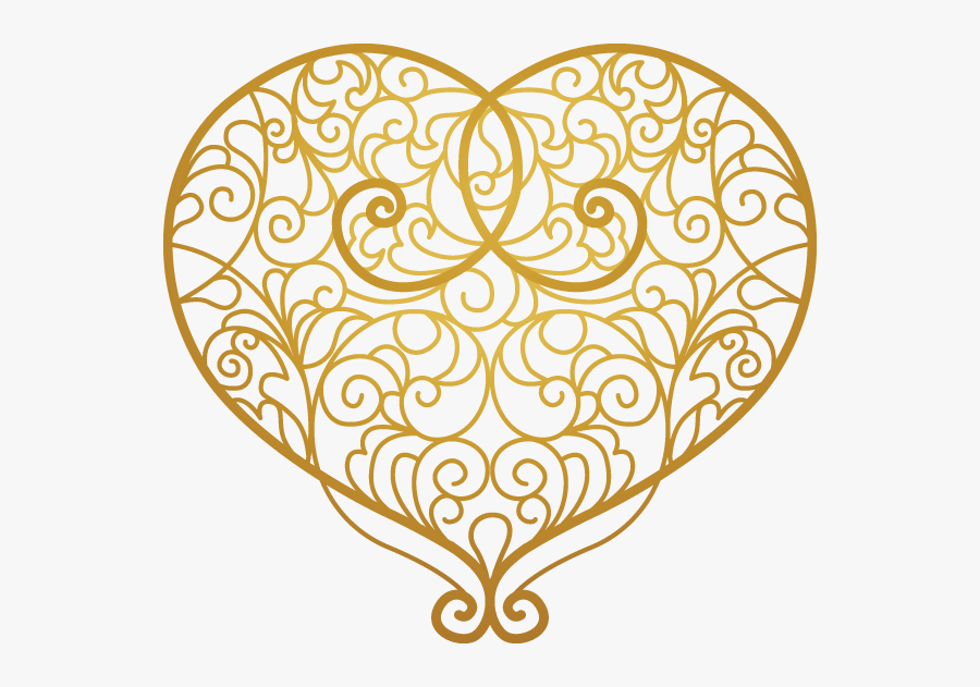 Gold Hearts Clip Art, Transparent Clipart