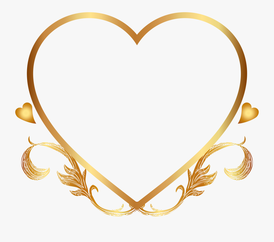 Drawing Photography Clip Art - Gold Heart Frame Png, Transparent Clipart