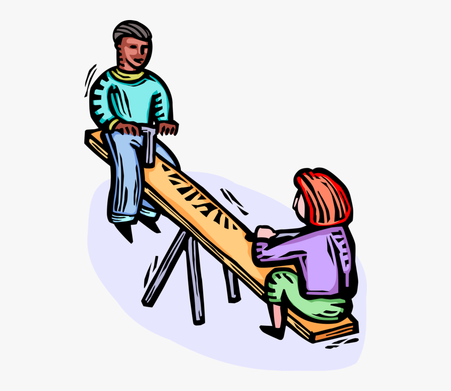 Vector Illustration Of Children Play On Playground, Transparent Clipart