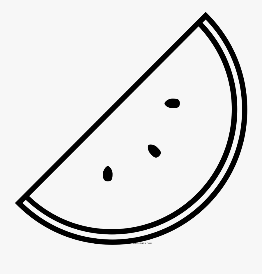 Watermelon Black And White Clipart Printable - Watermelon Coloring Page, Transparent Clipart