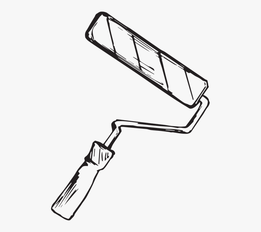 Paint, Roller, Color, Tool, Brush, White - Black And White Paint Roller, Transparent Clipart