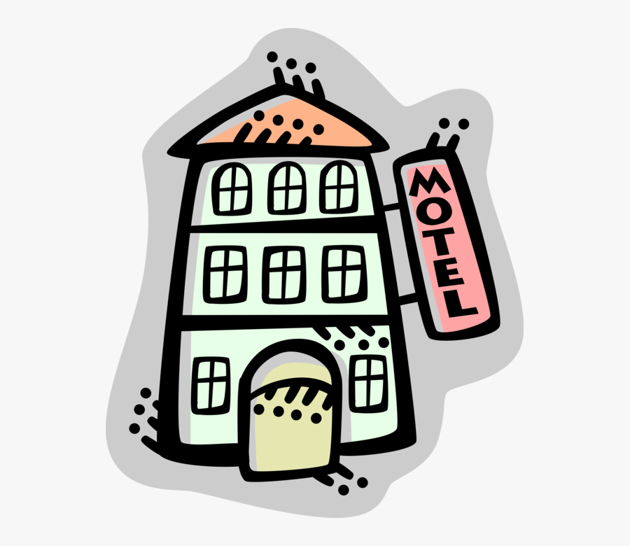 Vector Illustration Of Motel Roadside Motor Hotel Provides - Motel Clipart, Transparent Clipart