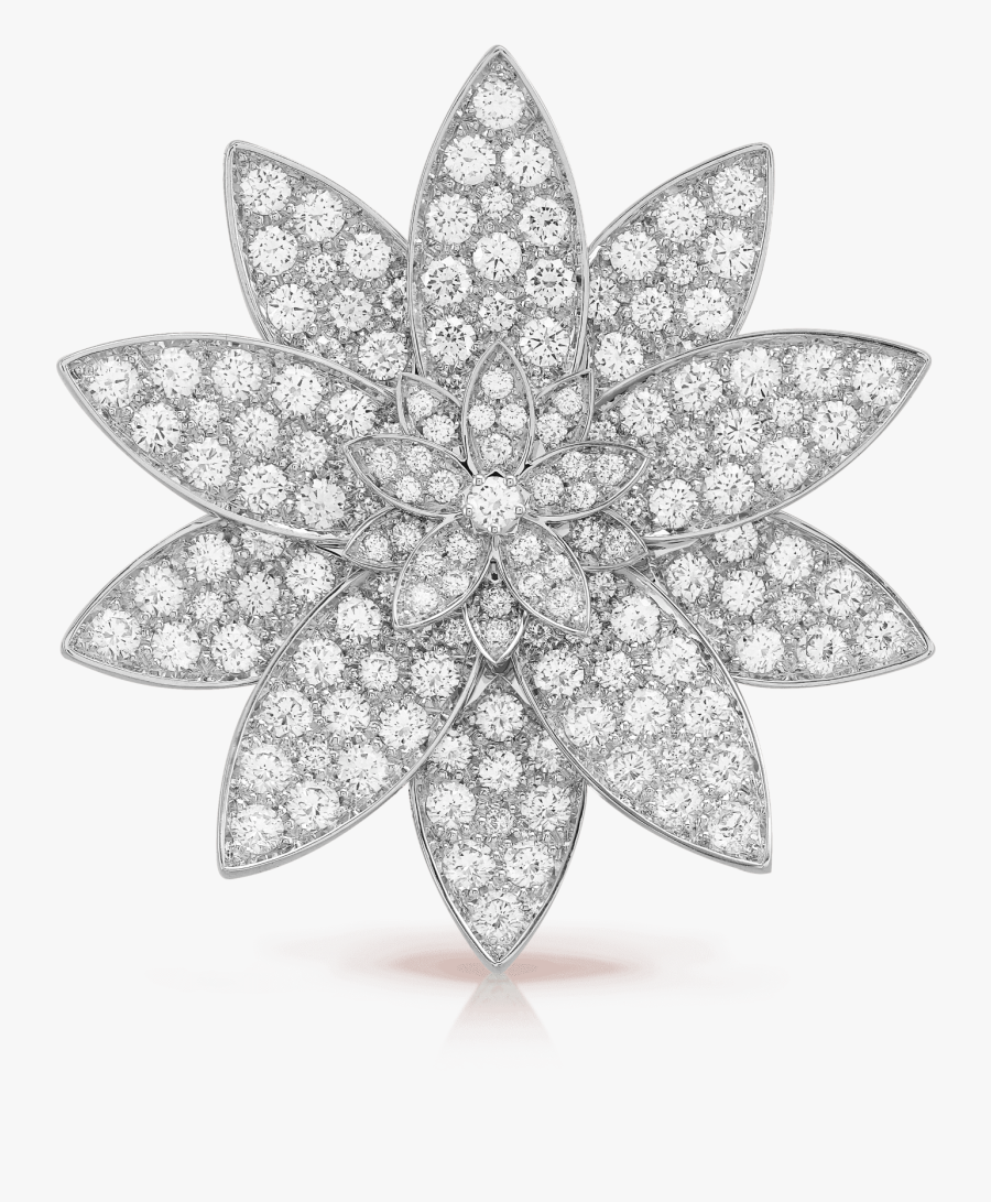 Lotus Clip Pendant, Large Model, - Van Cleef Arpels Lotus Clip Brooch, Transparent Clipart