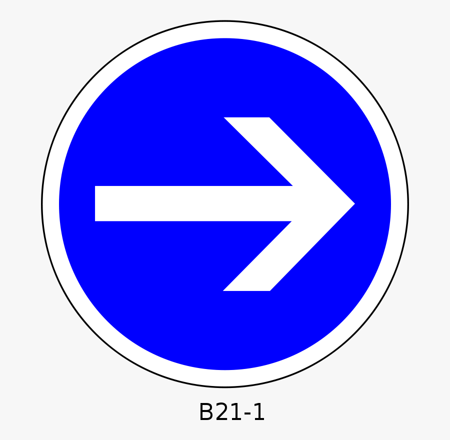 B21-1 - Mandatory Direction Of Travel Sign Germany, Transparent Clipart