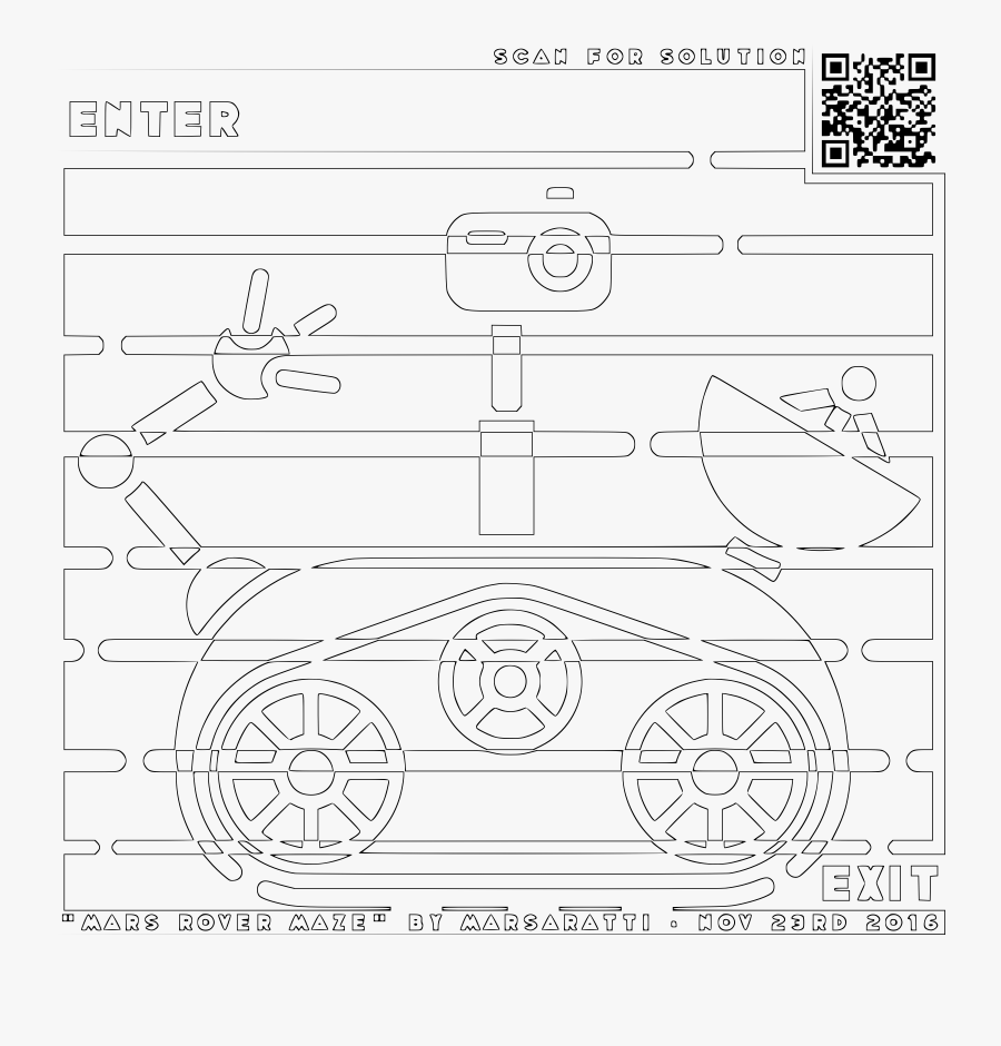 Maze Clipart Coloring Sheet - Line Art, Transparent Clipart