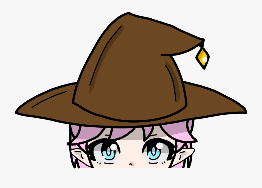 Image Of Anime Witch Peekaboo Decal - Cartoon, Transparent Clipart