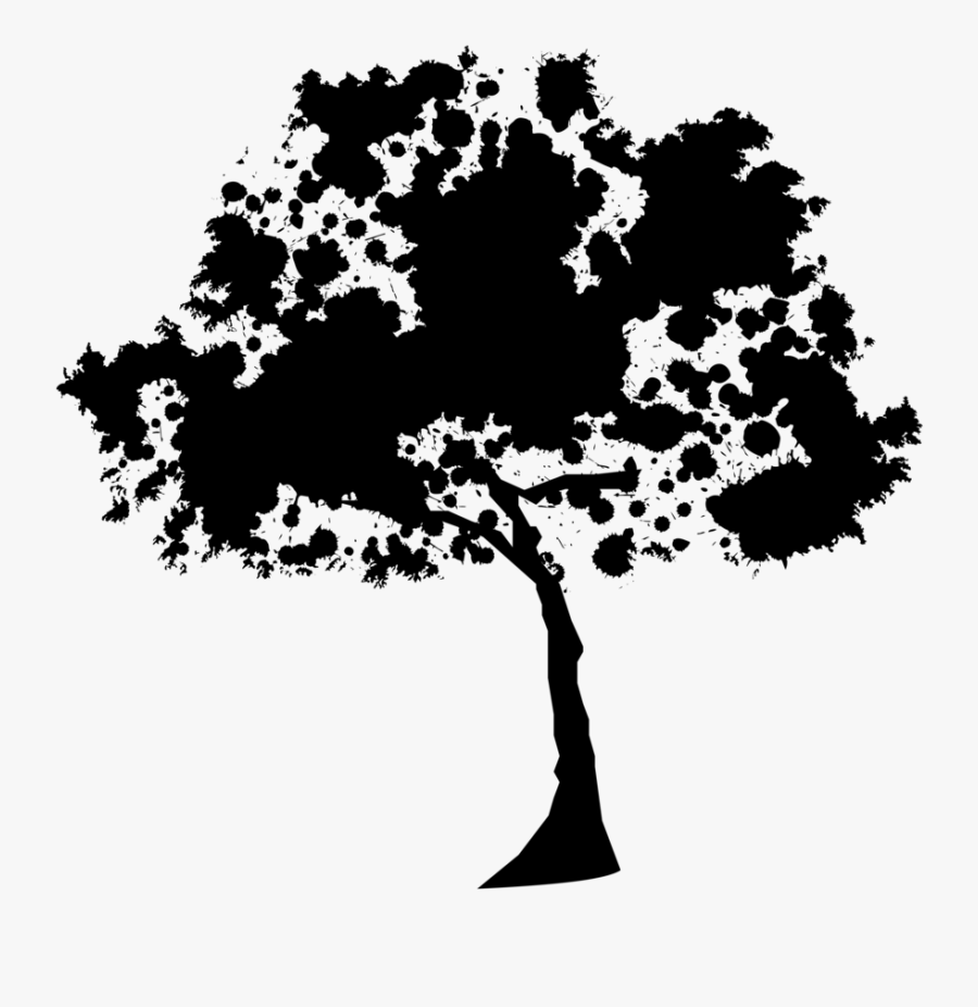 Silhouette Tree Oak - Silhouette, Transparent Clipart