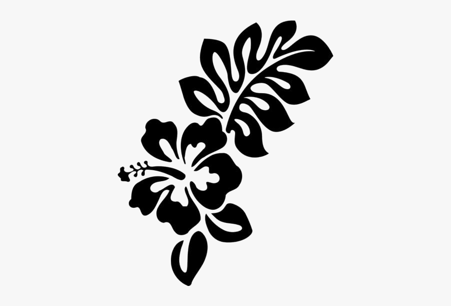 Hibiscus Leaf Clipart Png Black And White - Flower Design Black And White, Transparent Clipart