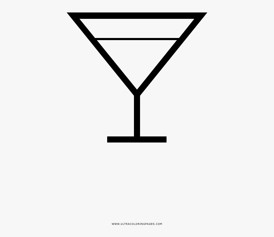 Cocktail Glass Coloring Page, Transparent Clipart