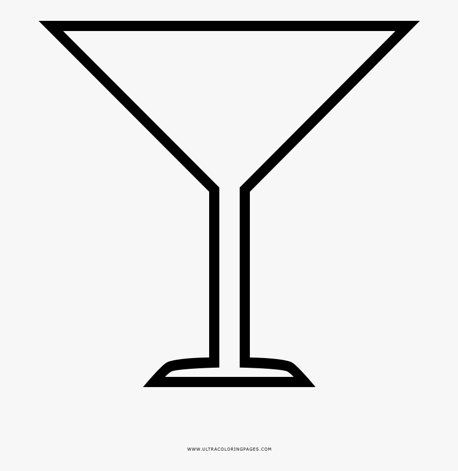 Cocktail Glass Coloring Page - Champagne Stemware, Transparent Clipart