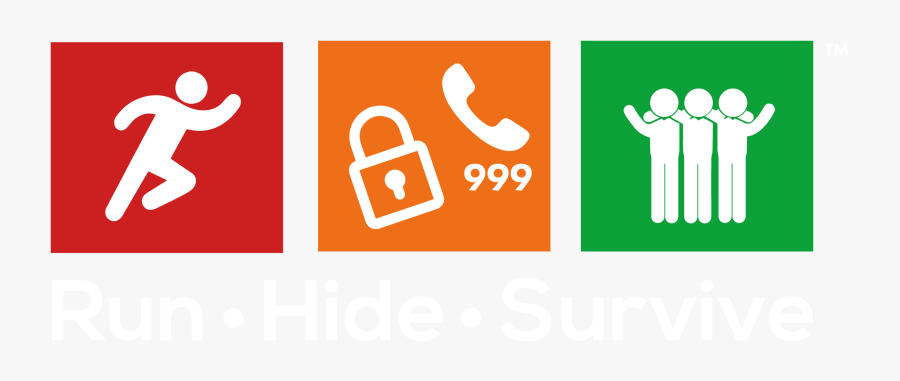 Emergency Clipart Grab Bag - Run Hide Survive, Transparent Clipart