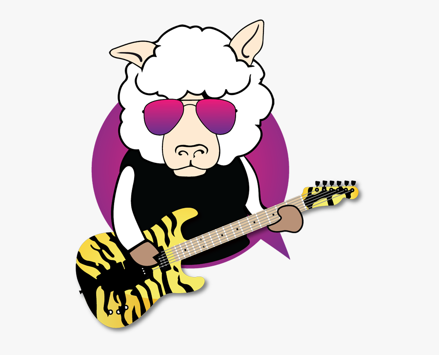 Free Guitar Lessons - Sheep With Guitar, Transparent Clipart