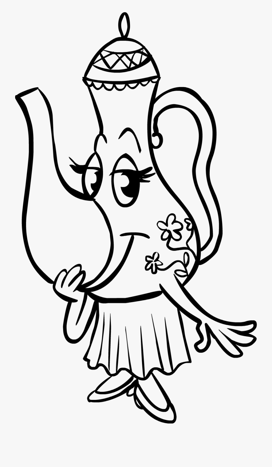 Funny Teapot Coloring Pages, Transparent Clipart
