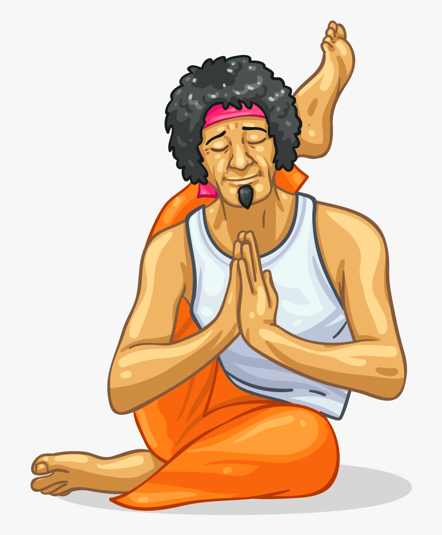 Yoga Clipart Yoga Instructor - Male Yoga Instructor Cartoon, Transparent Clipart