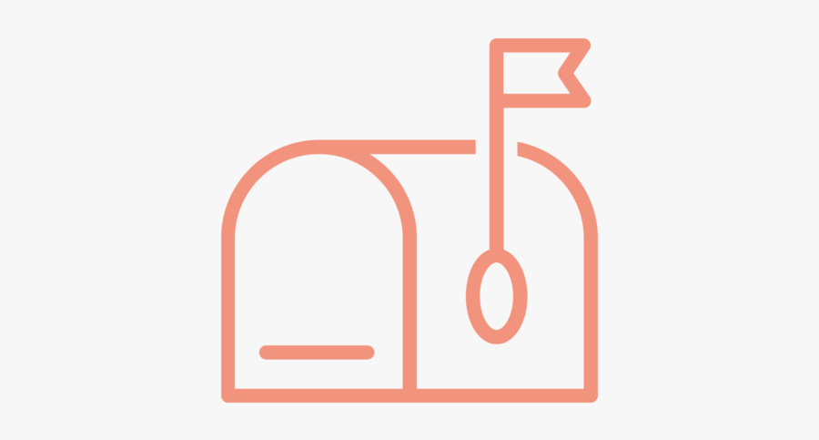 Mailbox Peach Square@4x, Transparent Clipart