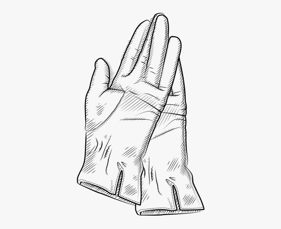 Clip Art Collection Of Free Technical - Gloves Sketch, Transparent Clipart