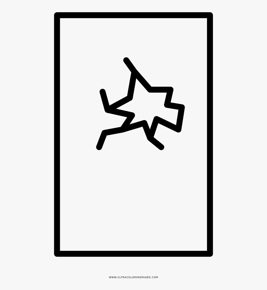 Broken Glass Coloring Page - Vidrio Roto Para Colorear, Transparent Clipart