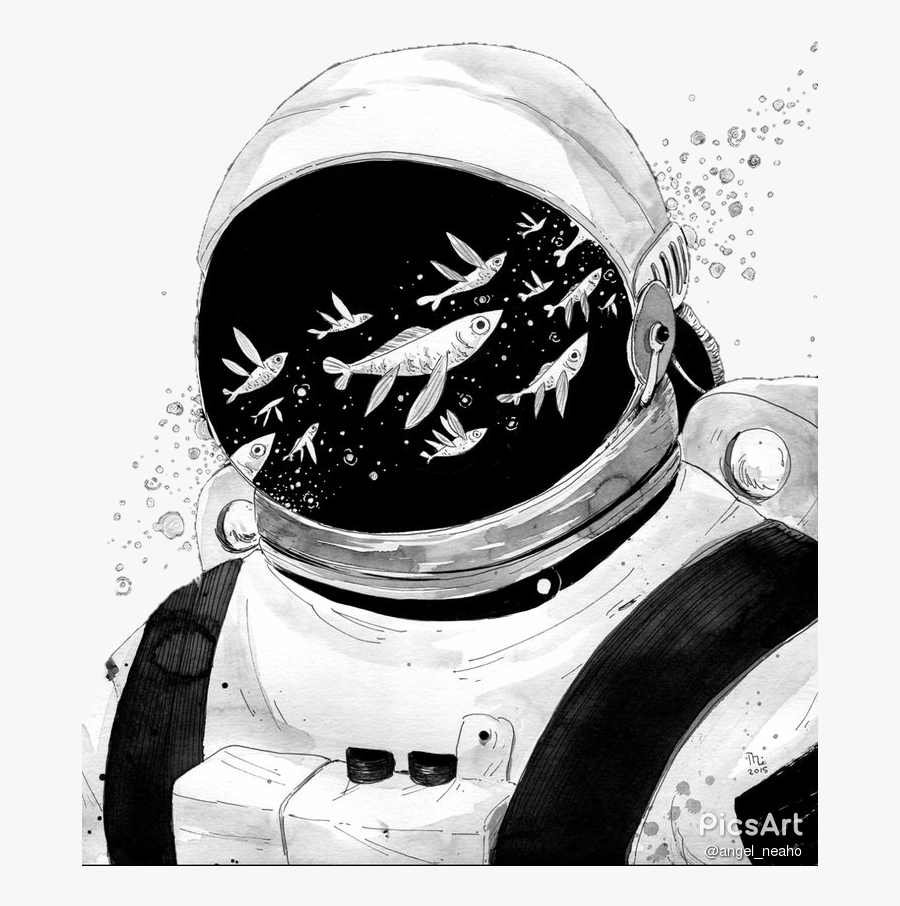 Houston Drawing Astronaut - Astronaut In Space Drawing, Transparent Clipart