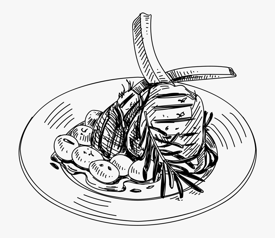 Lamb And Potatoes Drawing, Transparent Clipart