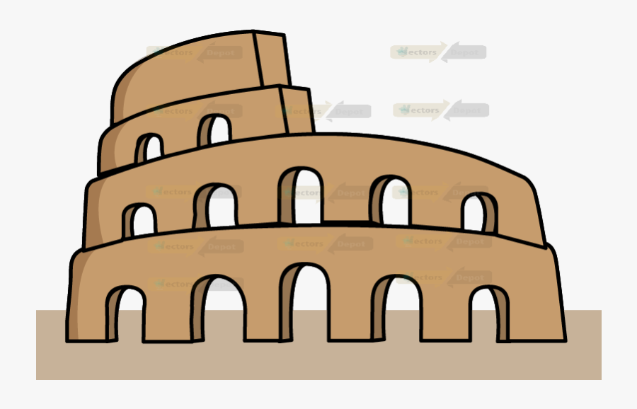Cartoon Picture Of The Colosseum, Transparent Clipart