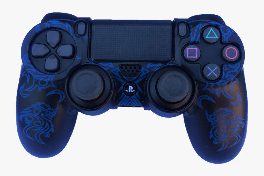 Ps4 Controller Clip On Cover Black Blue - Playstation 4 Controller Coloring Page, Transparent Clipart