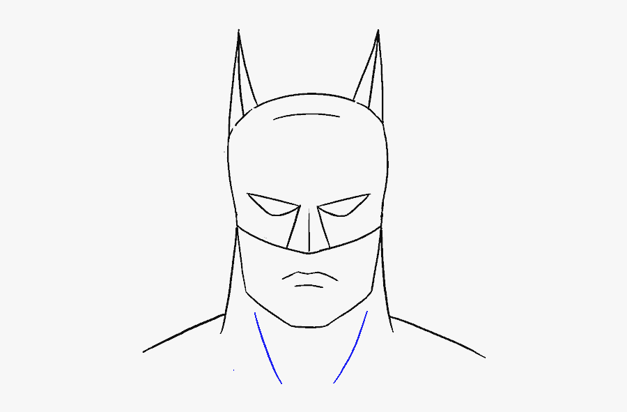 Blank Drawing Face - Step By Step Simple Batman Draw Easy, Transparent Clipart