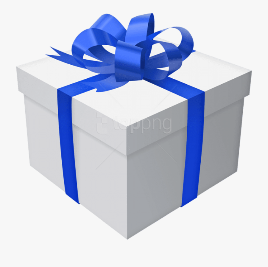 Download With Bow Png - Blue Gift Box Png, Transparent Clipart