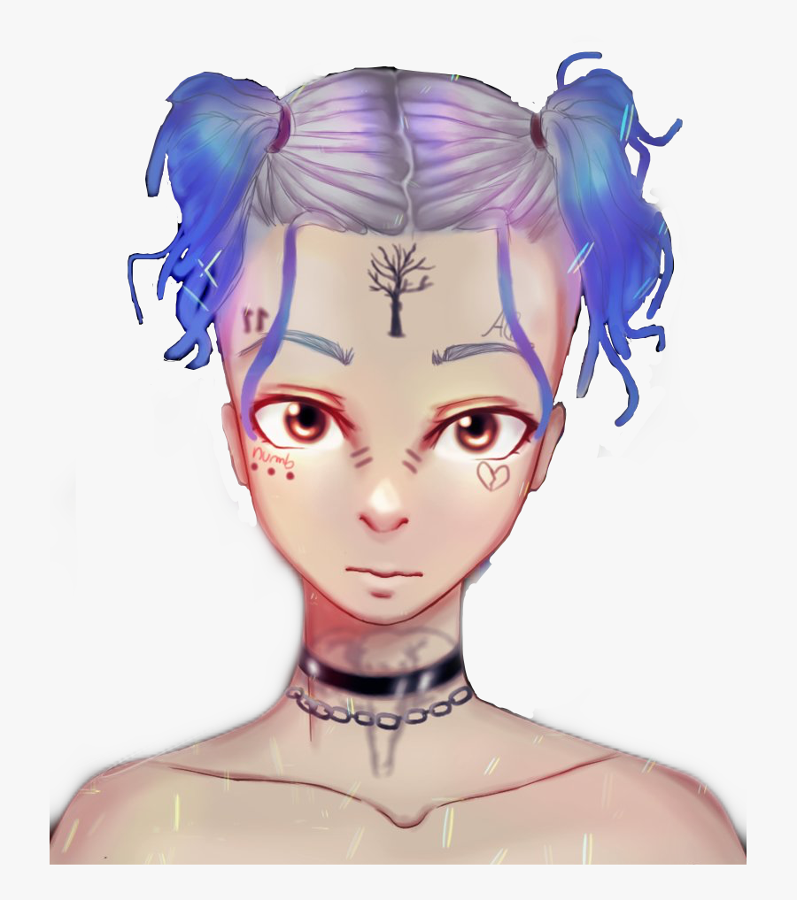 Art Xxxtentacion Rip Loveyou Bluehair Legend Ripxxxtent - Drawing Xxxtentacion Blue Hair, Transparent Clipart