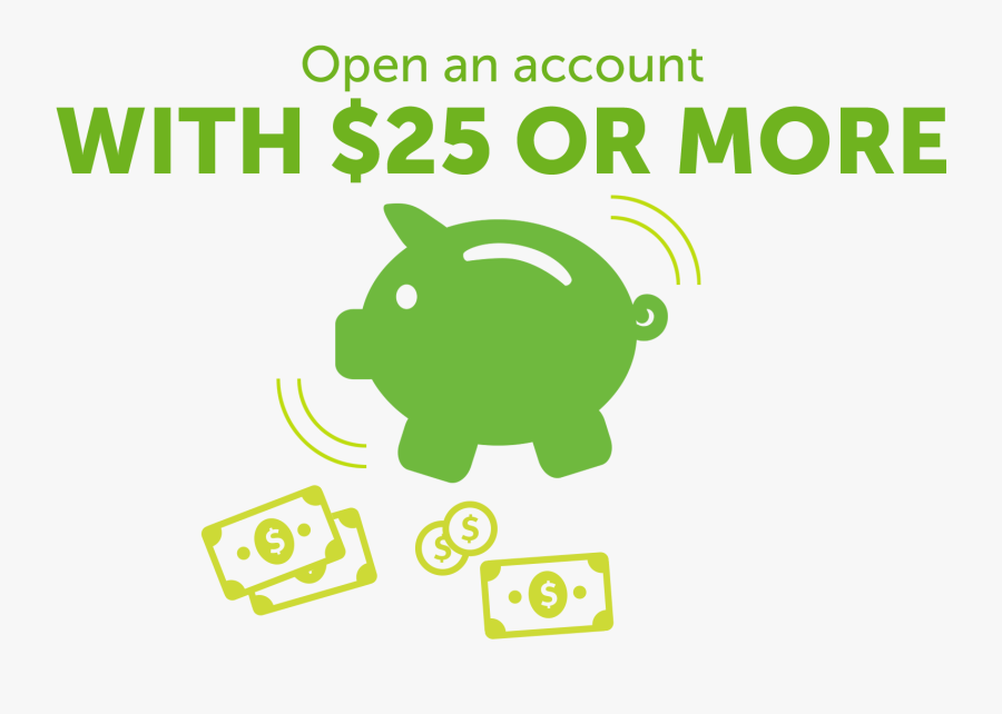 Illustration Of A Piggy Bank With Text Of Open An Account - Piggy Bank, Transparent Clipart