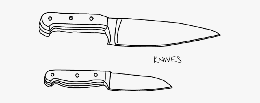 Drawn Knife Printable - Simple Line Drawing Of Objects, Transparent Clipart