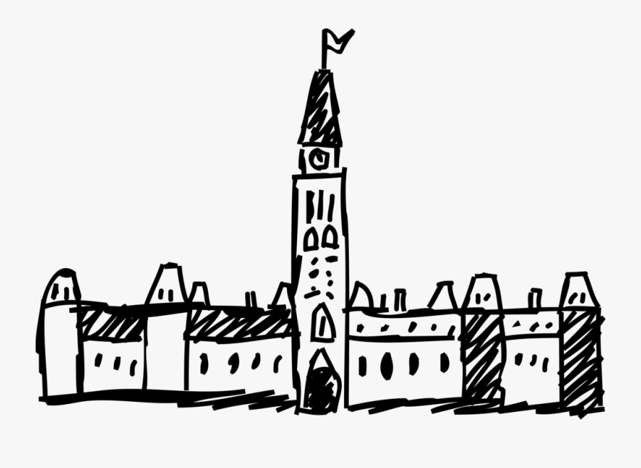 Vector Illustration Of Parliament Buildings And Peace, Transparent Clipart