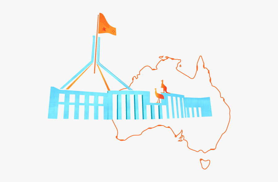 Illustration Of Parliament House And The Outline Of - Parliament House Australia No Background, Transparent Clipart